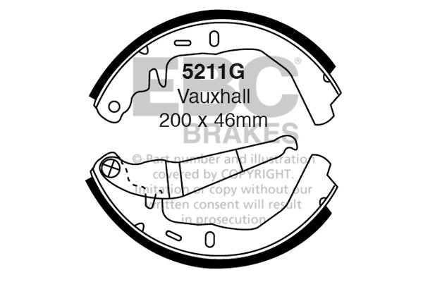 EBC Brakes Replacement Brake Shoe Set (5211G)