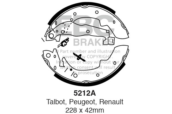 EBC Brakes Replacement Brake Shoe Set (5212A)