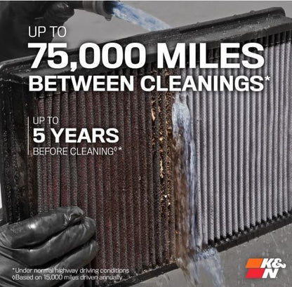 K&N Air Filter 33-3025 for MINI COOPER L3 1.5L F/I 2014-2018 Replacement