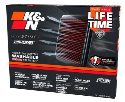K&N Air Filter 33-3025 for MINI COOPER L3 1.5L F/I 2014-2018 Replacement