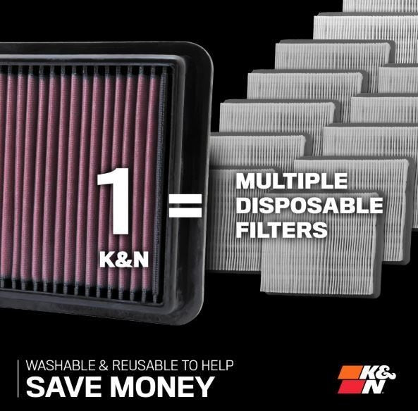 K&N Air Filter 33-3025 for MINI COOPER L3 1.5L F/I 2014-2018 Replacement