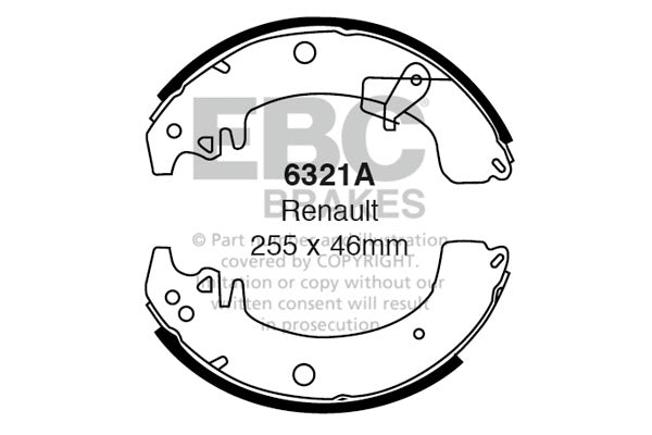 EBC Brakes Replacement Brake Shoe Set (6321A)