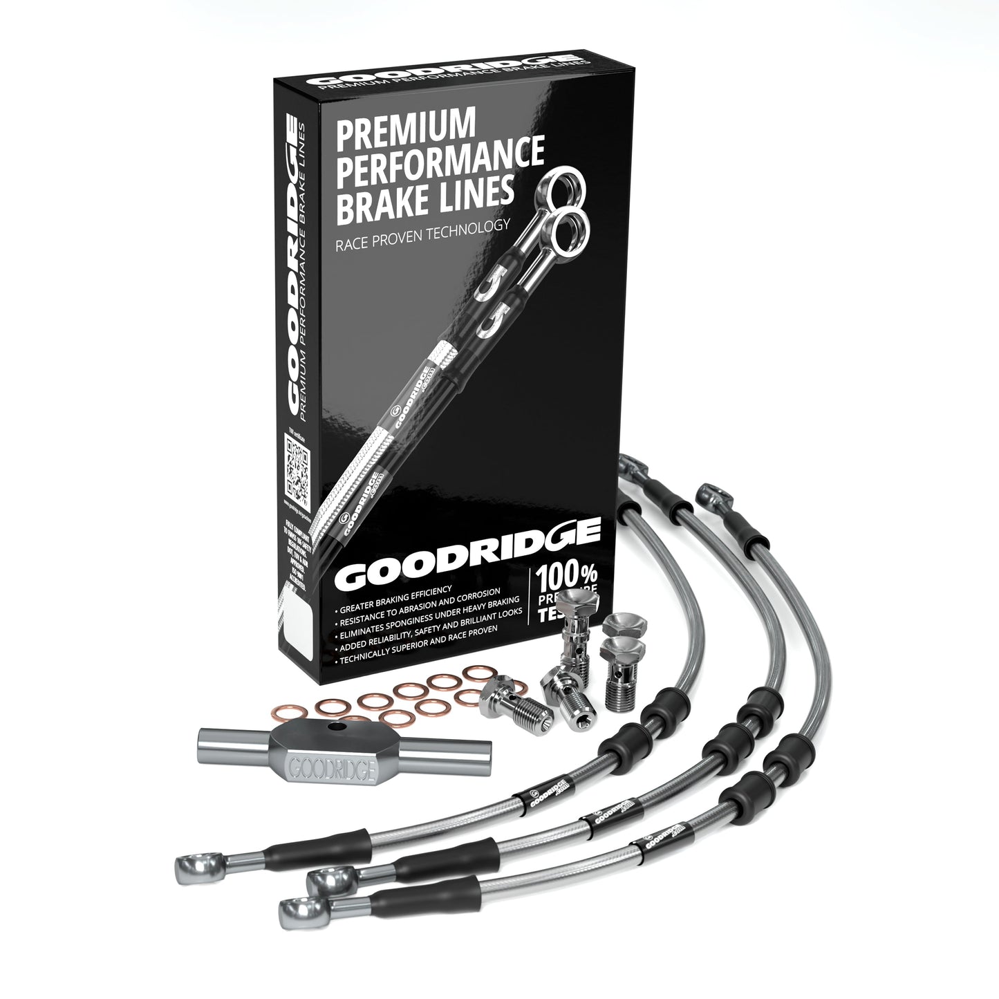 FRONT PERFORMANCE BRAKE HOSE KIT FOR HARLEY DAVIDSON FLHR ROAD KING (NO ABS) 14-22 Harley Davidson