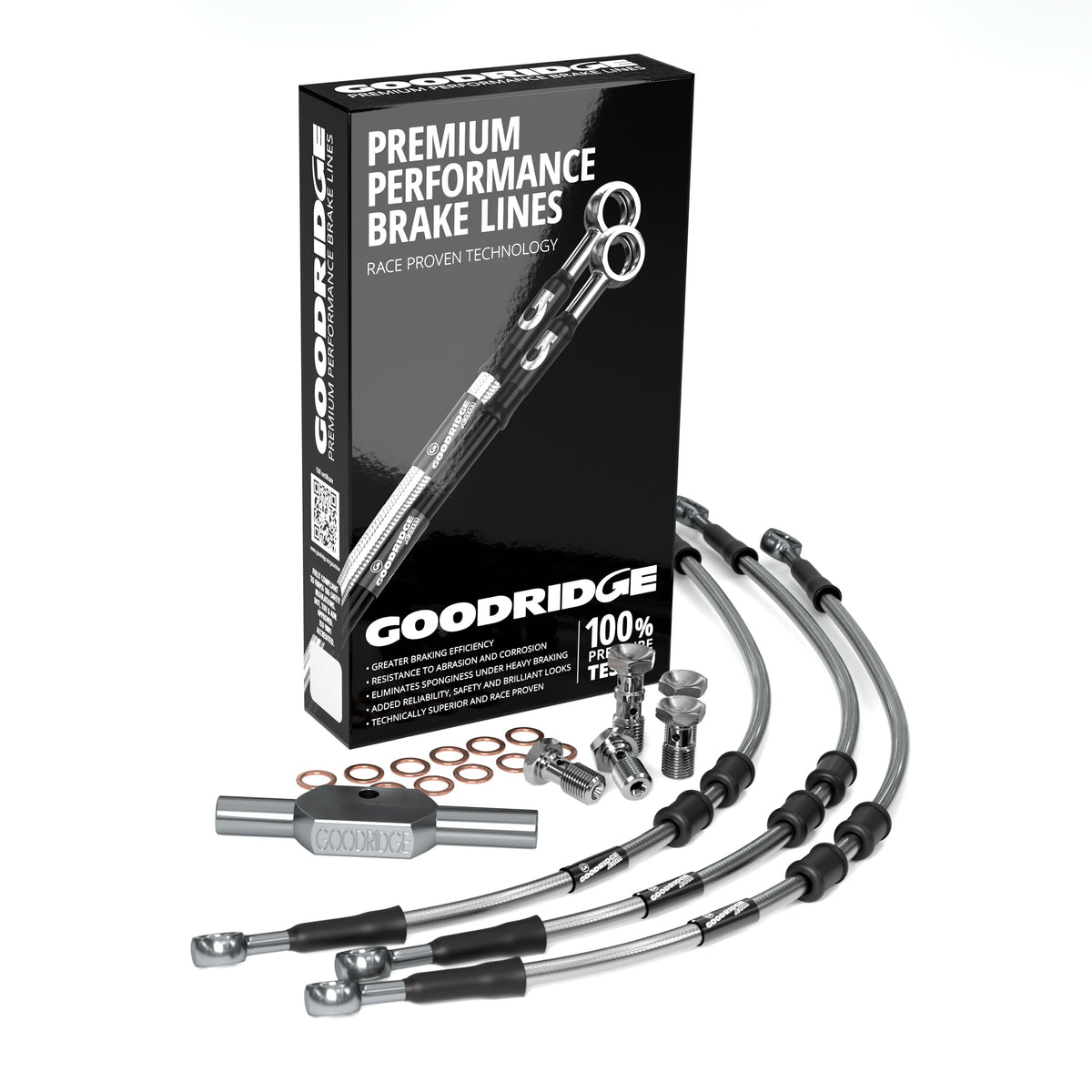 FRONT PERFORMANCE BRAKE HOSE KIT FOR HARLEY DAVIDSON FLHR ROAD KING (NO ABS) 14-22 Harley Davidson