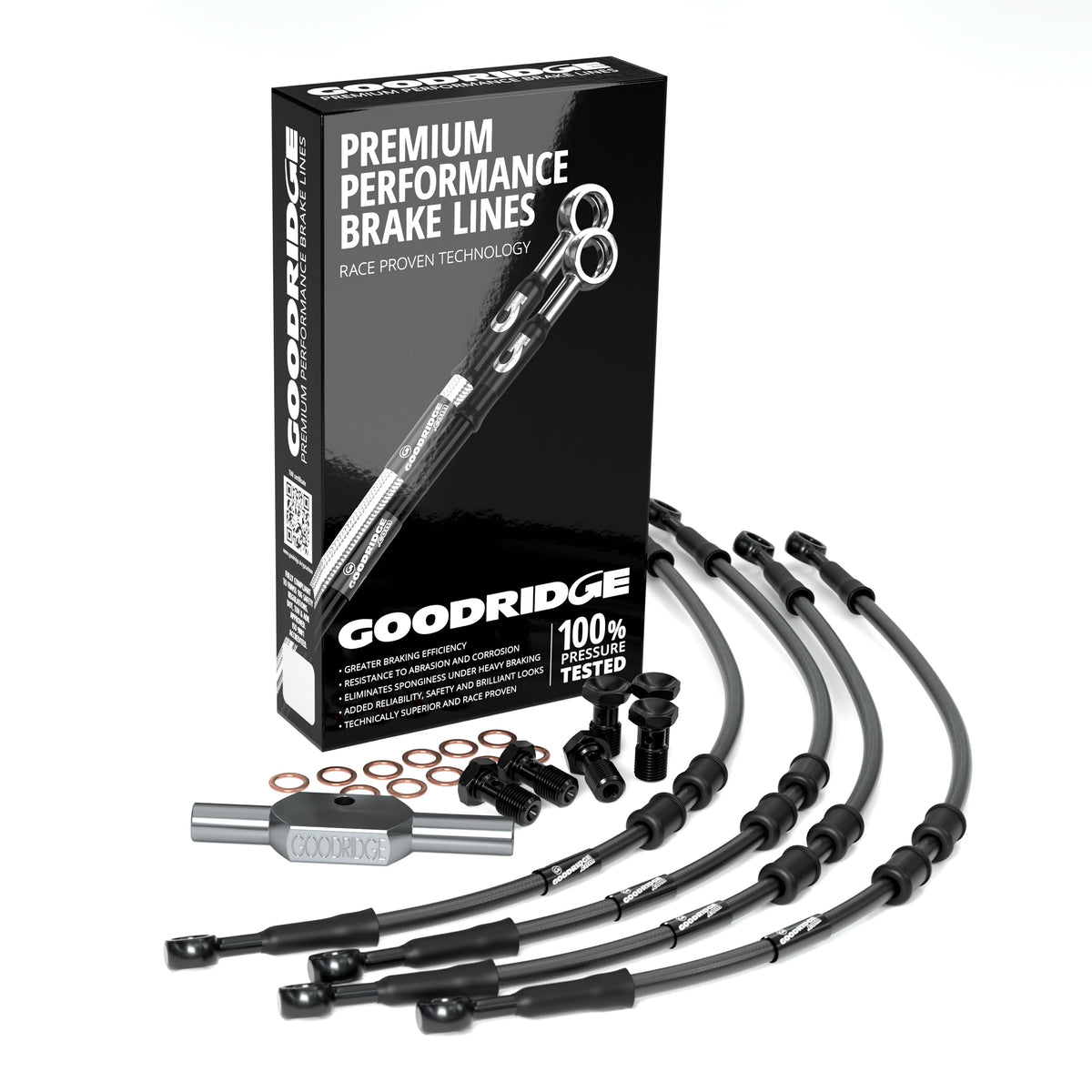 FRONT PERFORMANCE BRAKE HOSE KIT FOR HARLEY DAVIDSON FLHRC ROAD KING CLASSIC (ABS) 09-13 Harley Davidson