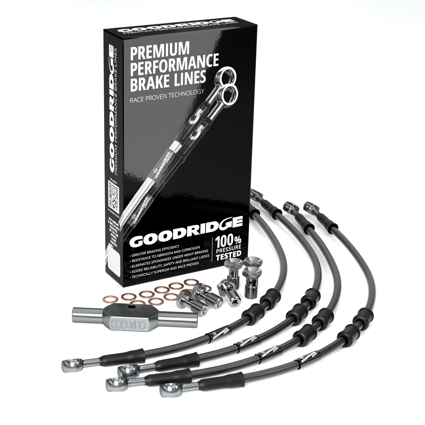 FRONT PERFORMANCE BRAKE HOSE KIT FOR HARLEY DAVIDSON FLHTP ROAD KING POLICE (ABS) 09-13 Harley Davidson